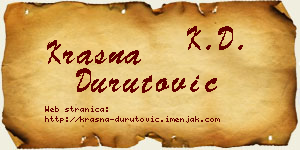 Krasna Durutović vizit kartica
